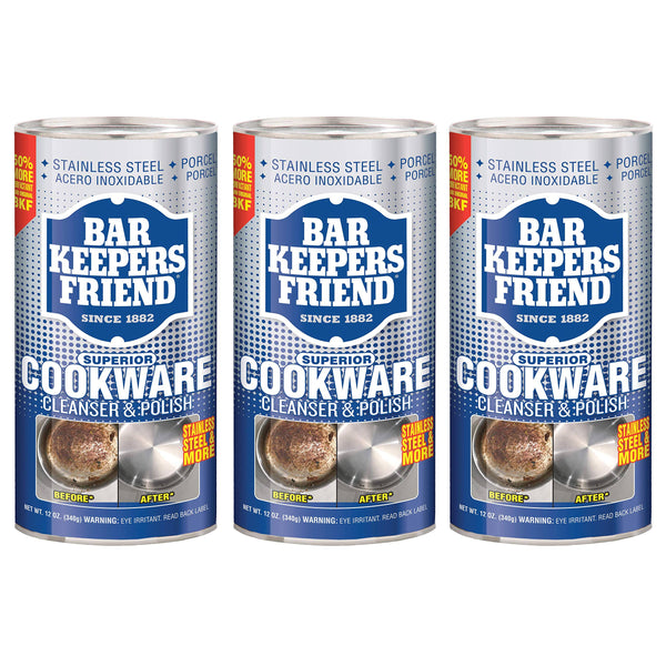 (3 Pack) Bar Keepers Friend Cookware and Sink Cleaner 12 oz. Each
